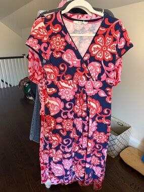 christmas jersey dress Rachel Riley Girls Red Gingerbread Jersey Christmas Dress main image 1